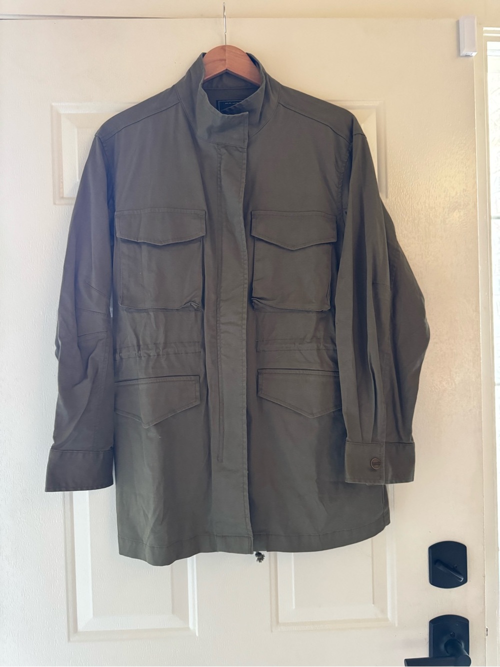 Sanctuary Olive Utility Field Jacket with Snap Collar